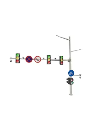 Street Light Pole na may Signal